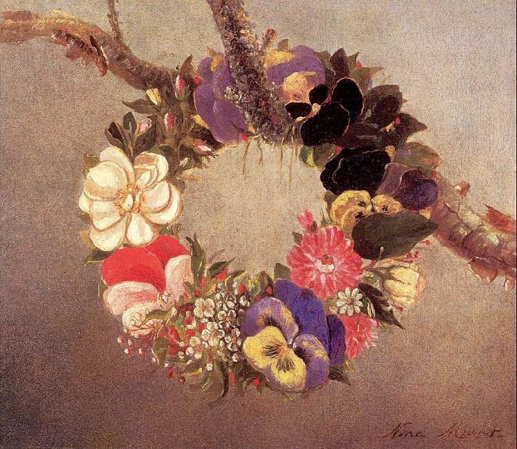 Mount, Evelina Floral Wreath oil painting picture